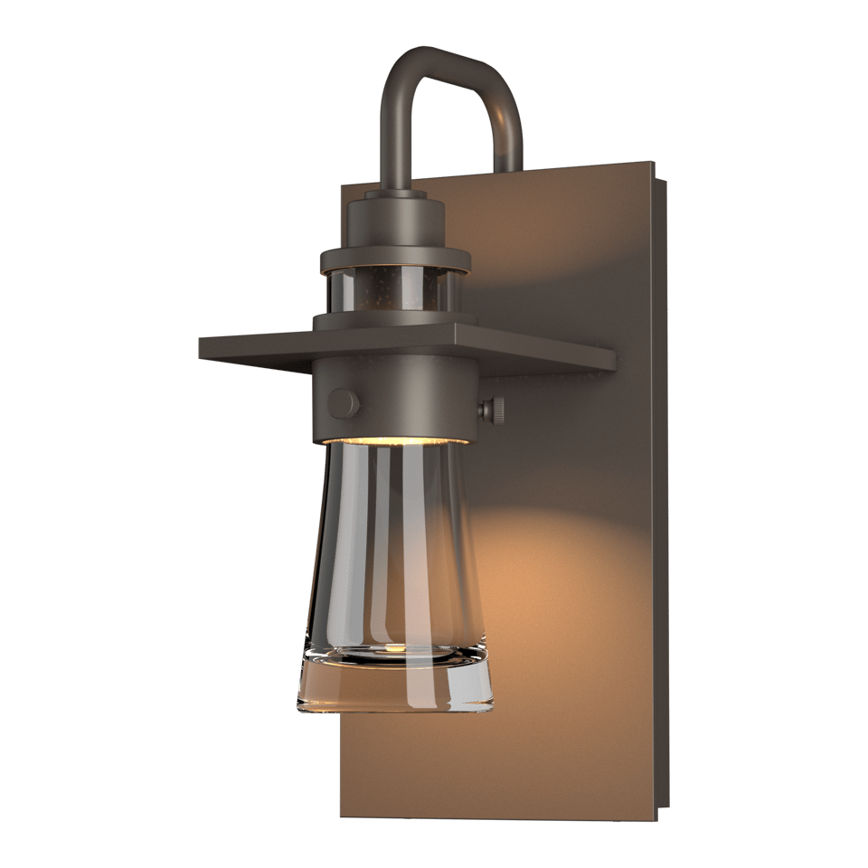 Hubbardton Forge Erlenmeyer Small Outdoor Sconce, Dimmable, Wet Rated, 9.5" Height, Various Finishes