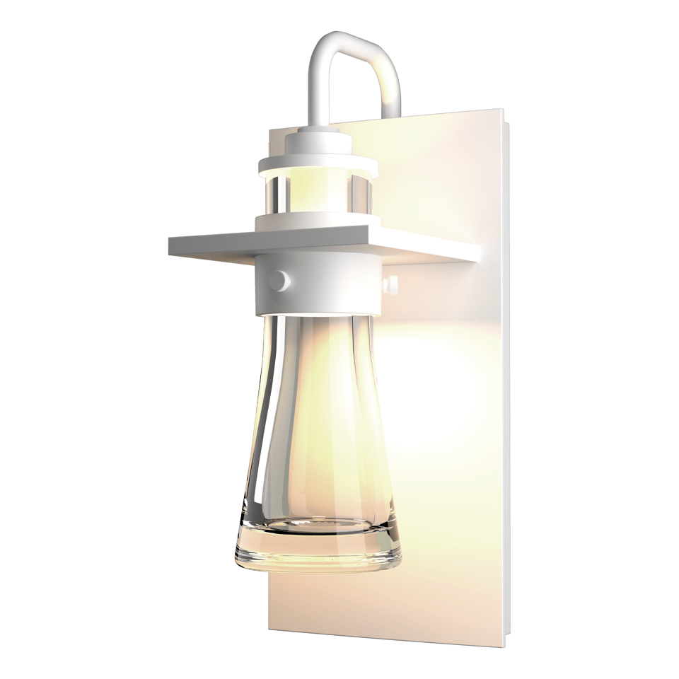 Erlenmeyer Medium Outdoor Sconce by Hubbardton Forge - Dimmable, Clear Glass Shade, UL Wet Rated, Multiple Finishes