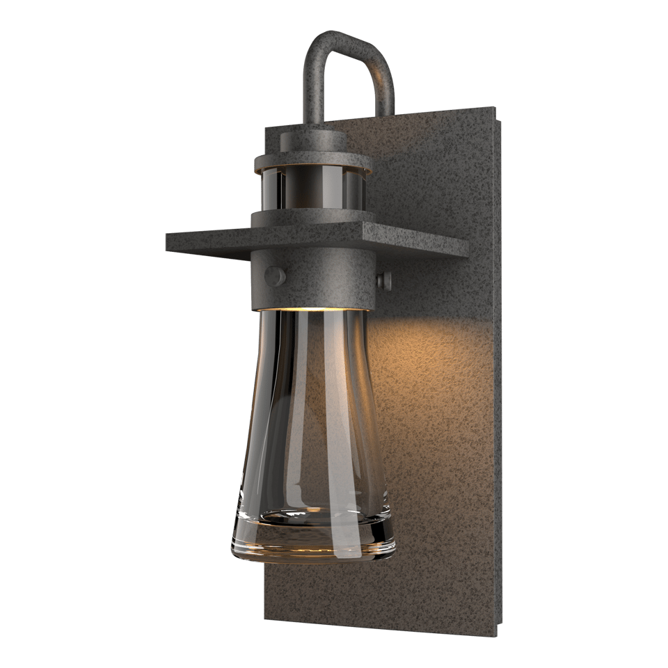 Erlenmeyer Medium Outdoor Sconce by Hubbardton Forge - Dimmable, Clear Glass Shade, UL Wet Rated, Multiple Finishes