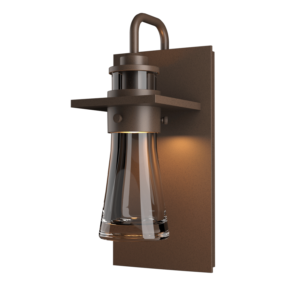 Erlenmeyer Medium Outdoor Sconce by Hubbardton Forge - Dimmable, Clear Glass Shade, UL Wet Rated, Multiple Finishes