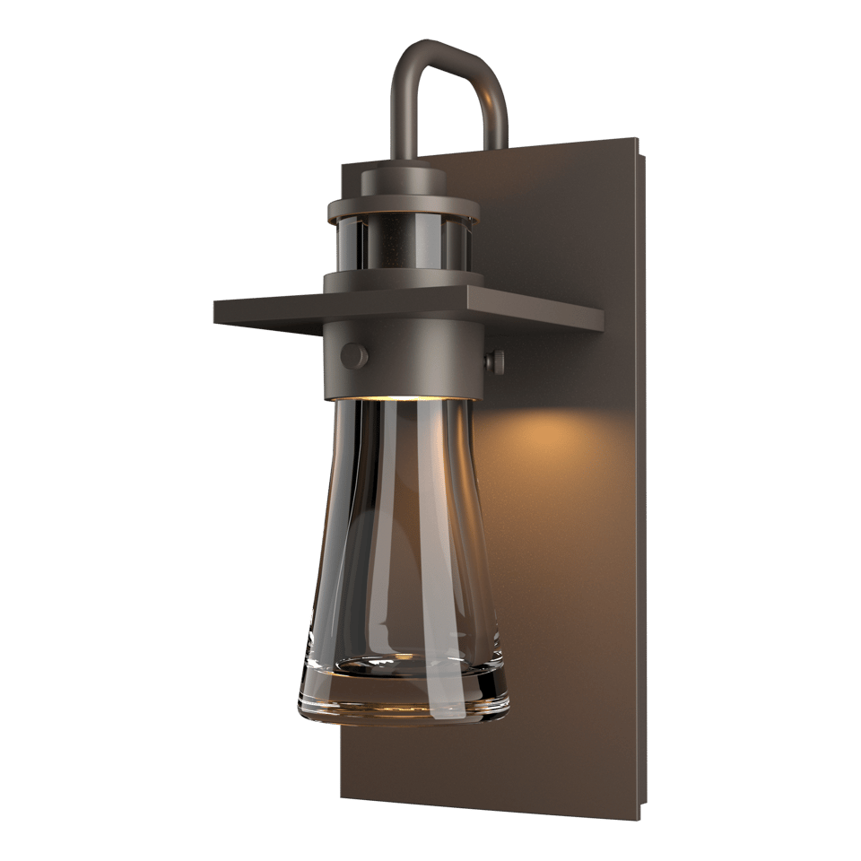 Erlenmeyer Medium Outdoor Sconce by Hubbardton Forge - Dimmable, Clear Glass Shade, UL Wet Rated, Multiple Finishes