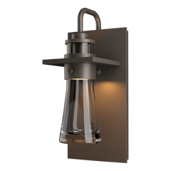 Erlenmeyer Medium Outdoor Sconce by Hubbardton Forge - Dimmable, Clear Glass Shade, UL Wet Rated, Multiple Finishes