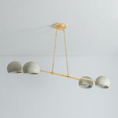 Turner 4-Light Chandelier - Hudson Valley Lighting, Vintage Gold Leaf & Limewash Plaster Shades