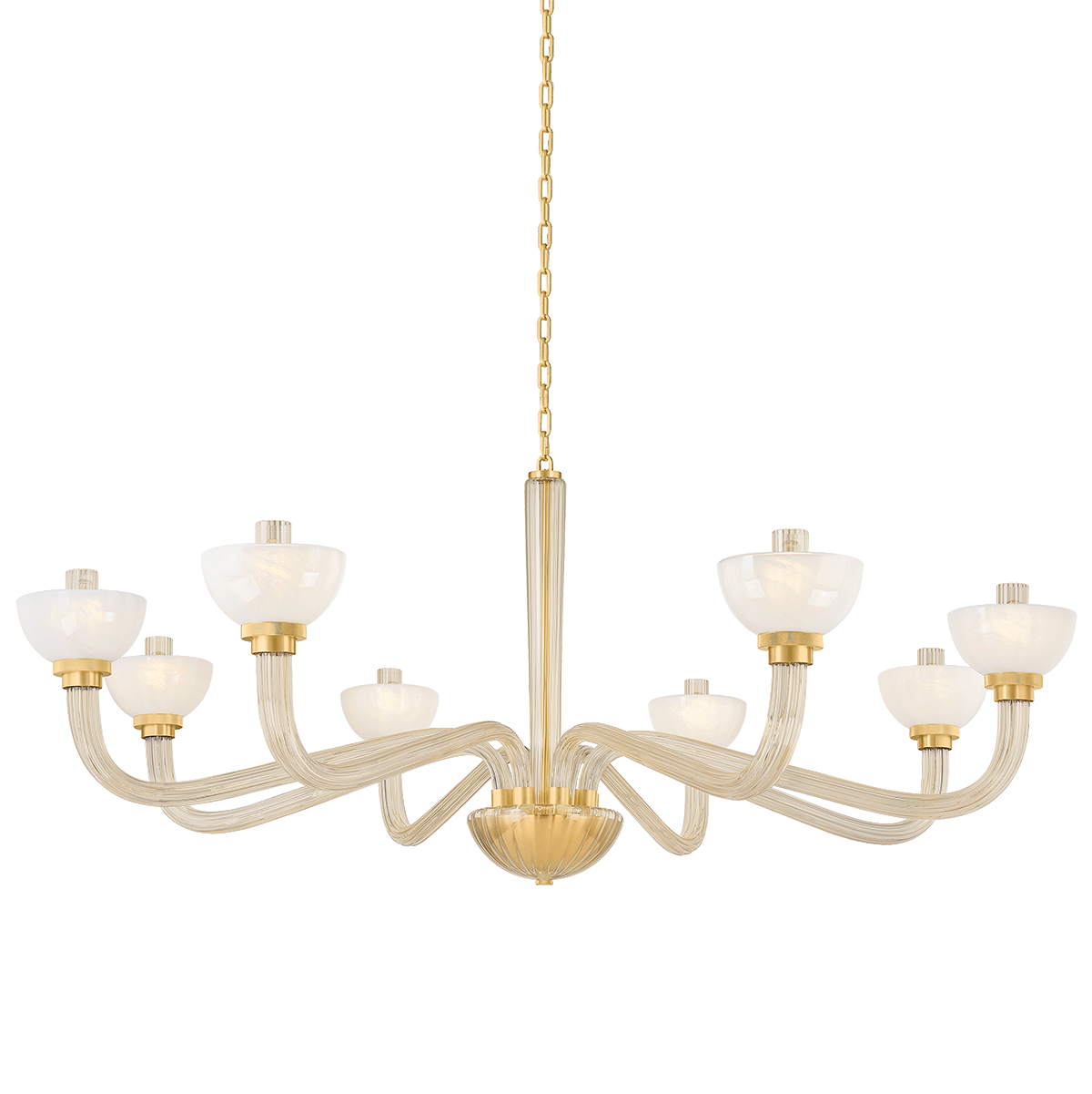 Hudson Valley Lighting St. Lawrence 8-Light Chandelier, Aged Brass Finish, Adjustable Height