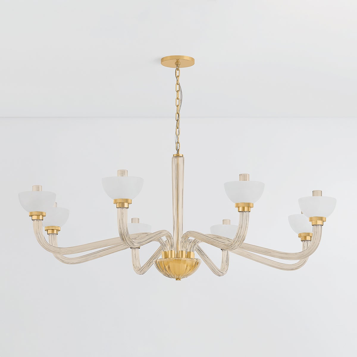 Hudson Valley Lighting St. Lawrence 8-Light Chandelier, Aged Brass Finish, Adjustable Height