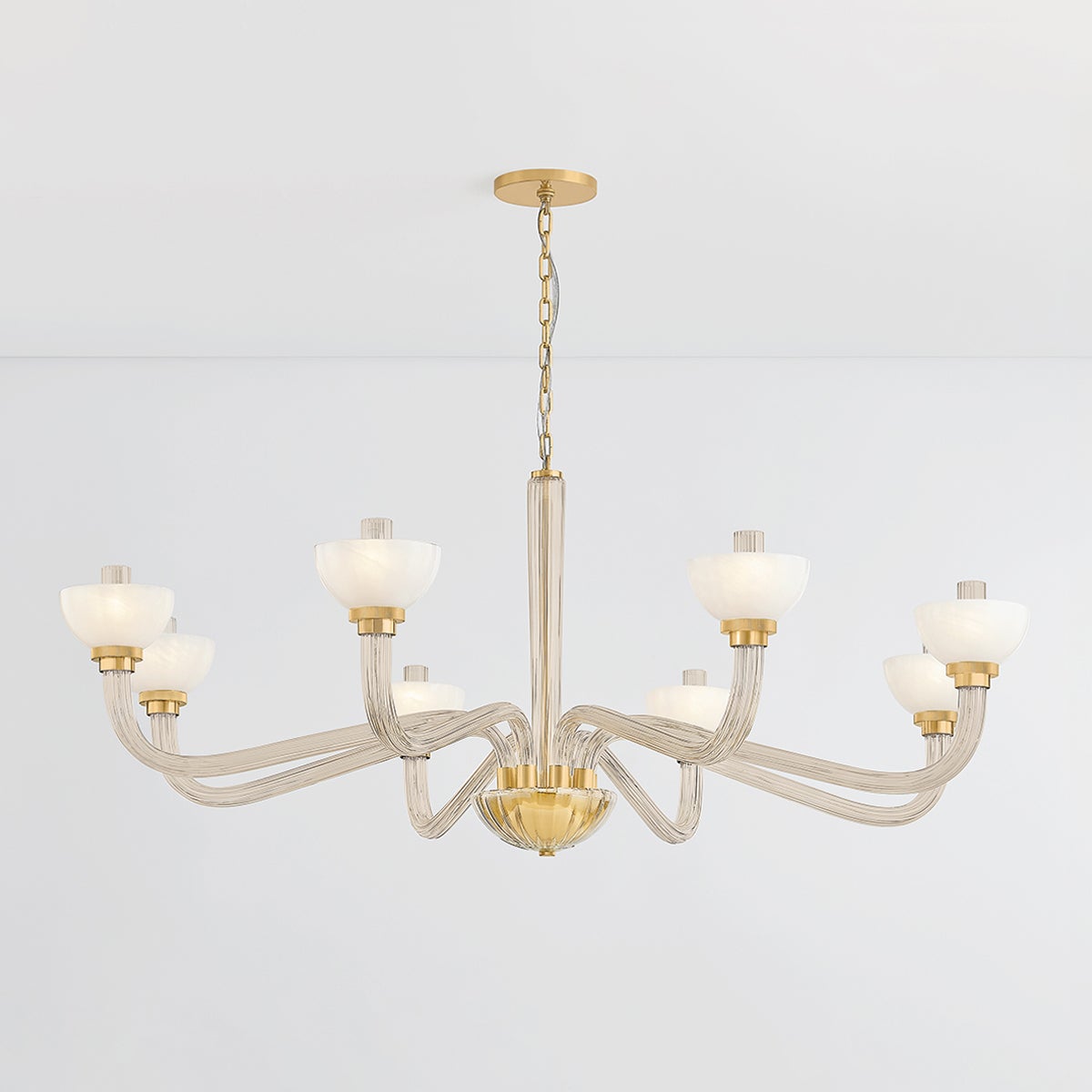 Hudson Valley Lighting St. Lawrence 8-Light Chandelier, Aged Brass Finish, Adjustable Height