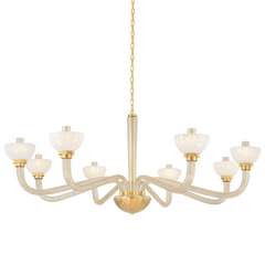 Hudson Valley Lighting St. Lawrence 8-Light Chandelier, Aged Brass Finish, Adjustable Height