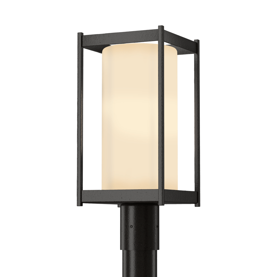 Hubbardton Forge Cela Outdoor Post Light 18.6" Height, Dimmable, Elegant Glass Shade, Durable Aluminum