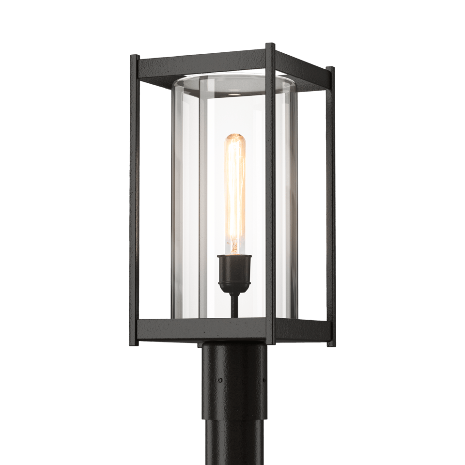 Hubbardton Forge Cela Outdoor Post Light 18.6" Height, Dimmable, Elegant Glass Shade, Durable Aluminum