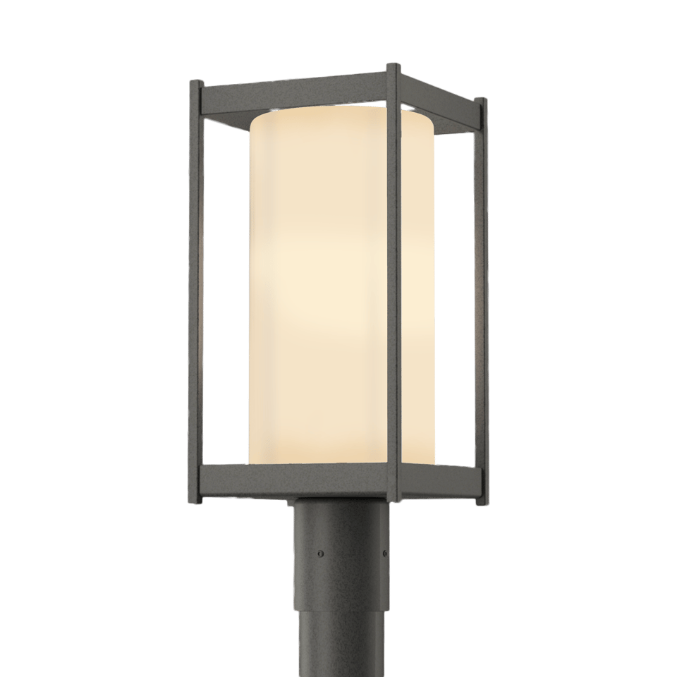 Hubbardton Forge Cela Outdoor Post Light 18.6" Height, Dimmable, Elegant Glass Shade, Durable Aluminum