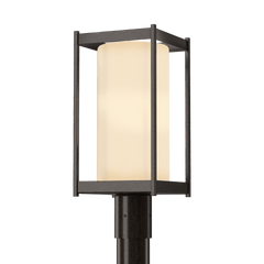 Hubbardton Forge Cela Outdoor Post Light 18.6" Height, Dimmable, Elegant Glass Shade, Durable Aluminum