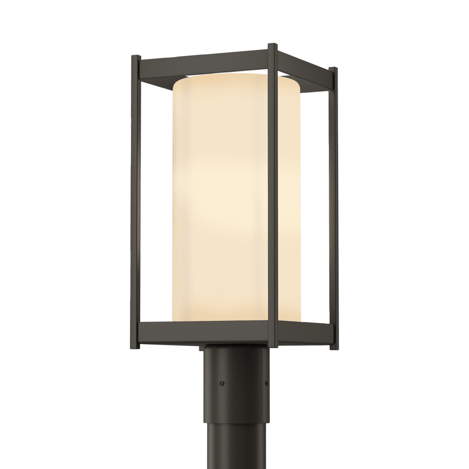 Hubbardton Forge Cela Outdoor Post Light 18.6" Height, Dimmable, Elegant Glass Shade, Durable Aluminum