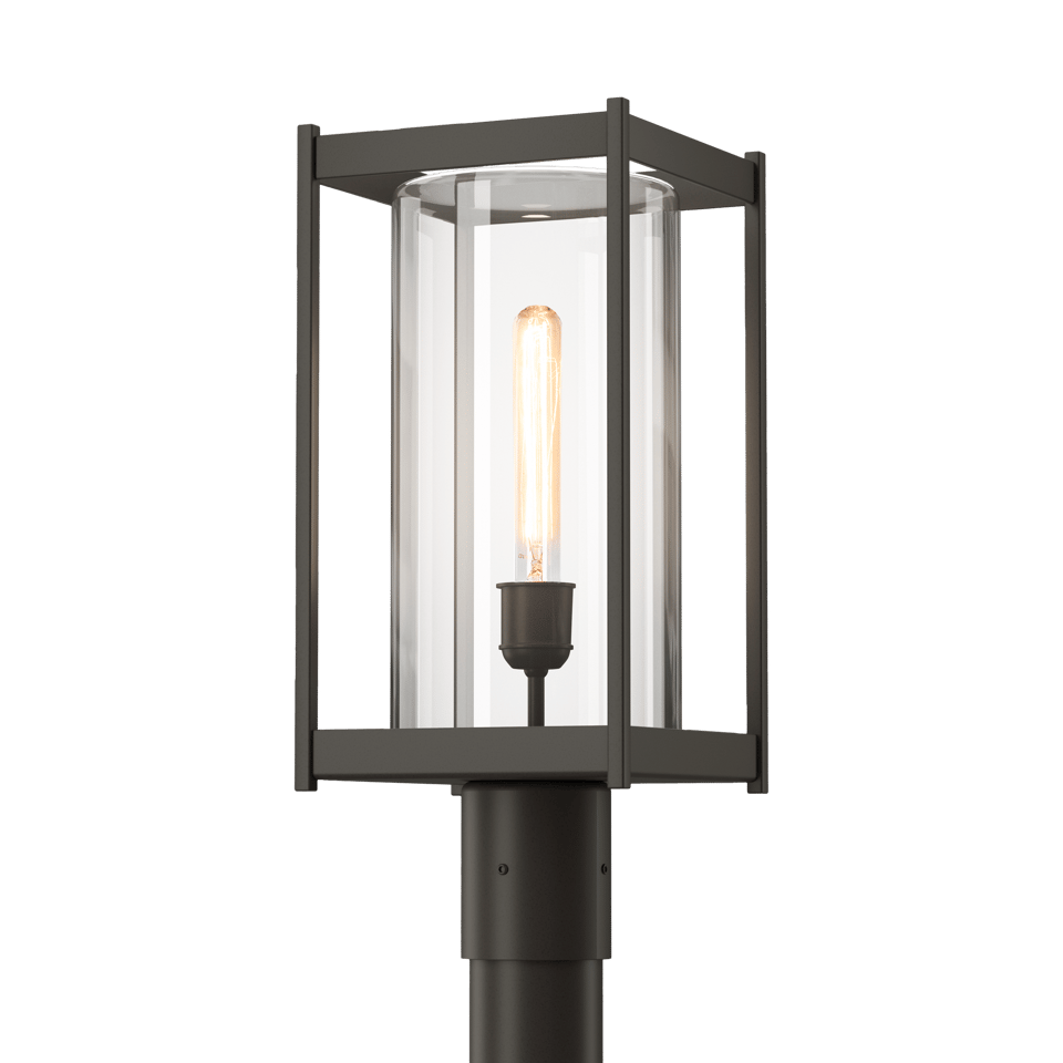 Hubbardton Forge Cela Outdoor Post Light 18.6" Height, Dimmable, Elegant Glass Shade, Durable Aluminum