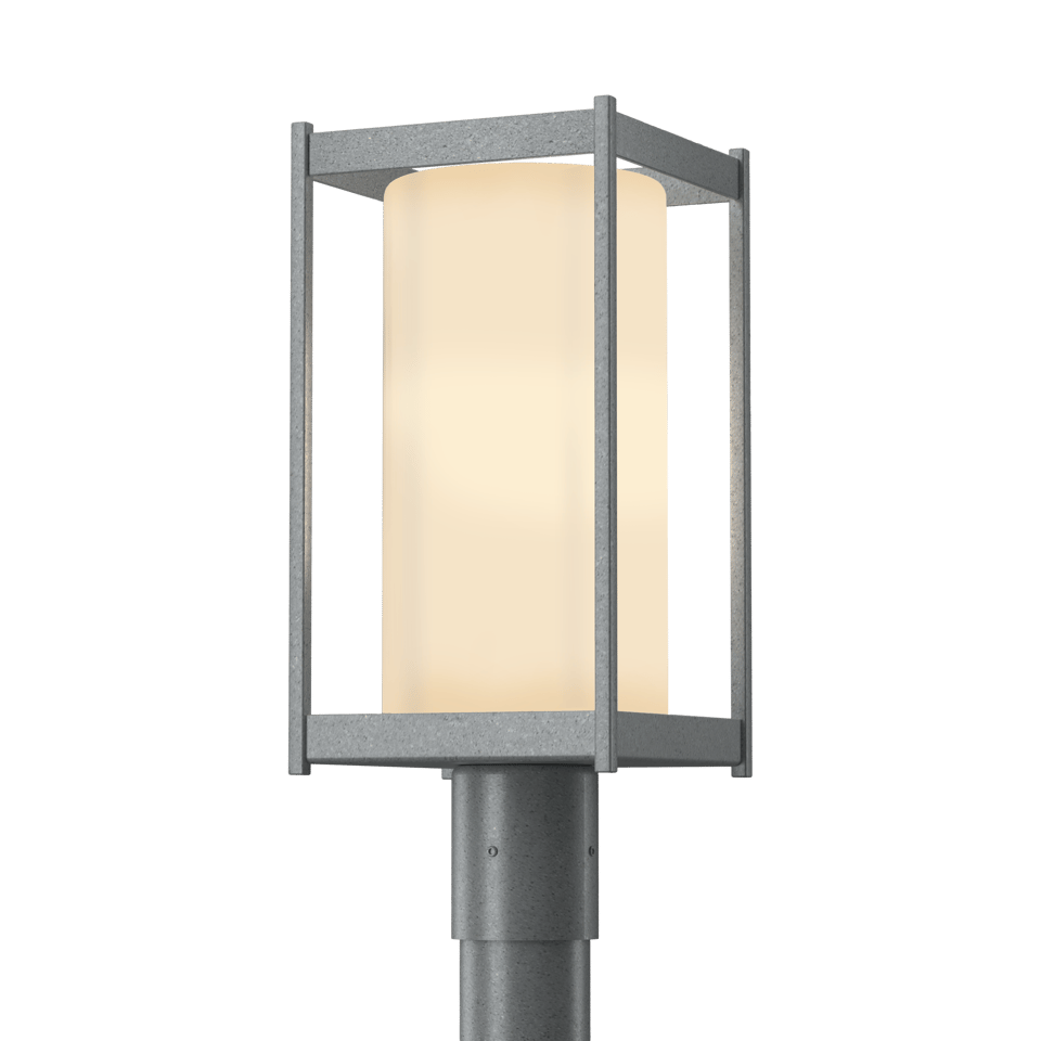 Hubbardton Forge Cela Outdoor Post Light 18.6" Height, Dimmable, Elegant Glass Shade, Durable Aluminum