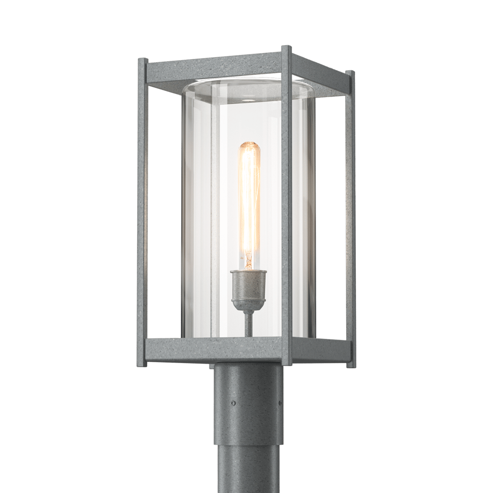 Hubbardton Forge Cela Outdoor Post Light 18.6" Height, Dimmable, Elegant Glass Shade, Durable Aluminum