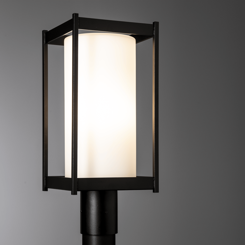 Hubbardton Forge Cela Outdoor Post Light 18.6" Height, Dimmable, Elegant Glass Shade, Durable Aluminum