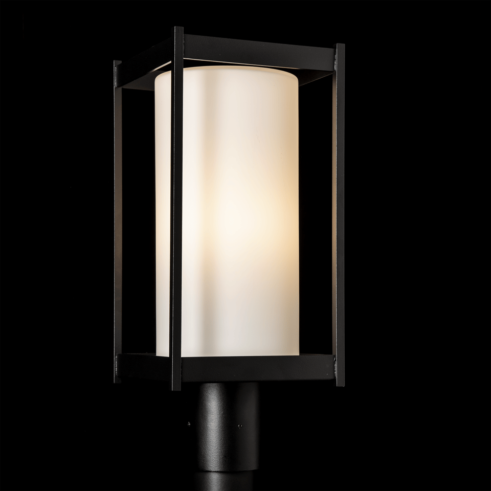 Hubbardton Forge Cela Outdoor Post Light 18.6" Height, Dimmable, Elegant Glass Shade, Durable Aluminum