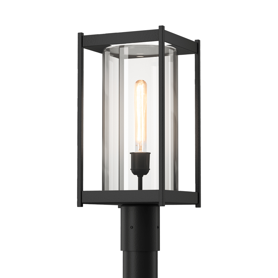 Hubbardton Forge Cela Outdoor Post Light 18.6" Height, Dimmable, Elegant Glass Shade, Durable Aluminum