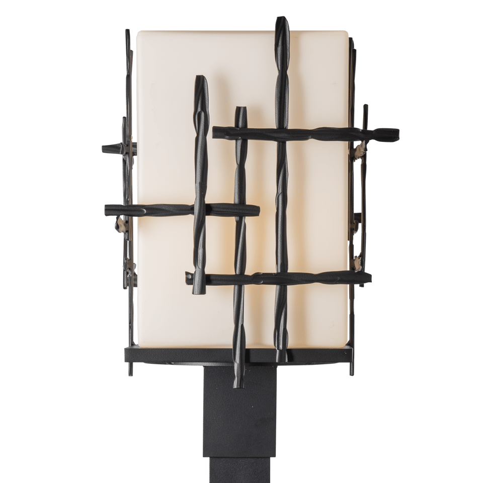 Tura Outdoor Post Light 17.4" Tall by Hubbardton Forge - Hand-Hammered Aluminum, Dimmable, UL Wet Rated