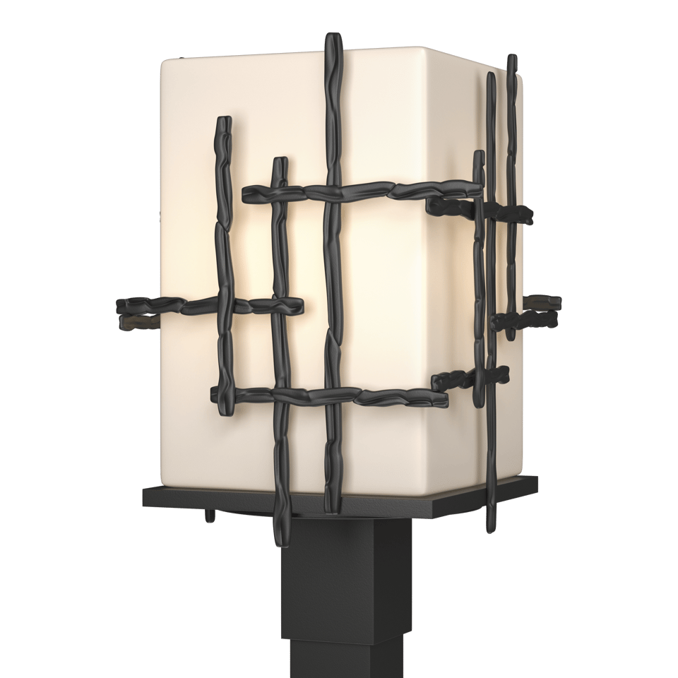 Tura Outdoor Post Light 17.4" Tall by Hubbardton Forge - Hand-Hammered Aluminum, Dimmable, UL Wet Rated