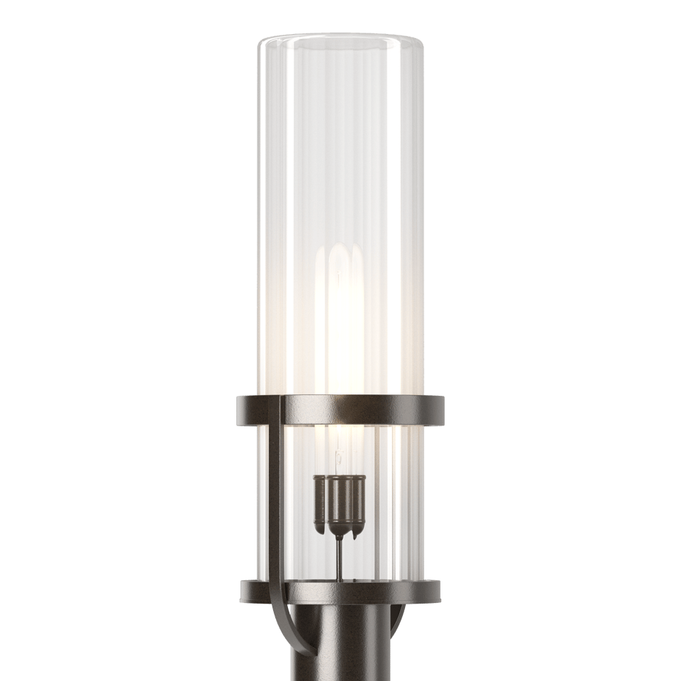 Alcove Outdoor Post Light 22.4" Tall by Hubbardton Forge - Dimmable, Frosted/Fluted Glass, Various Finishes