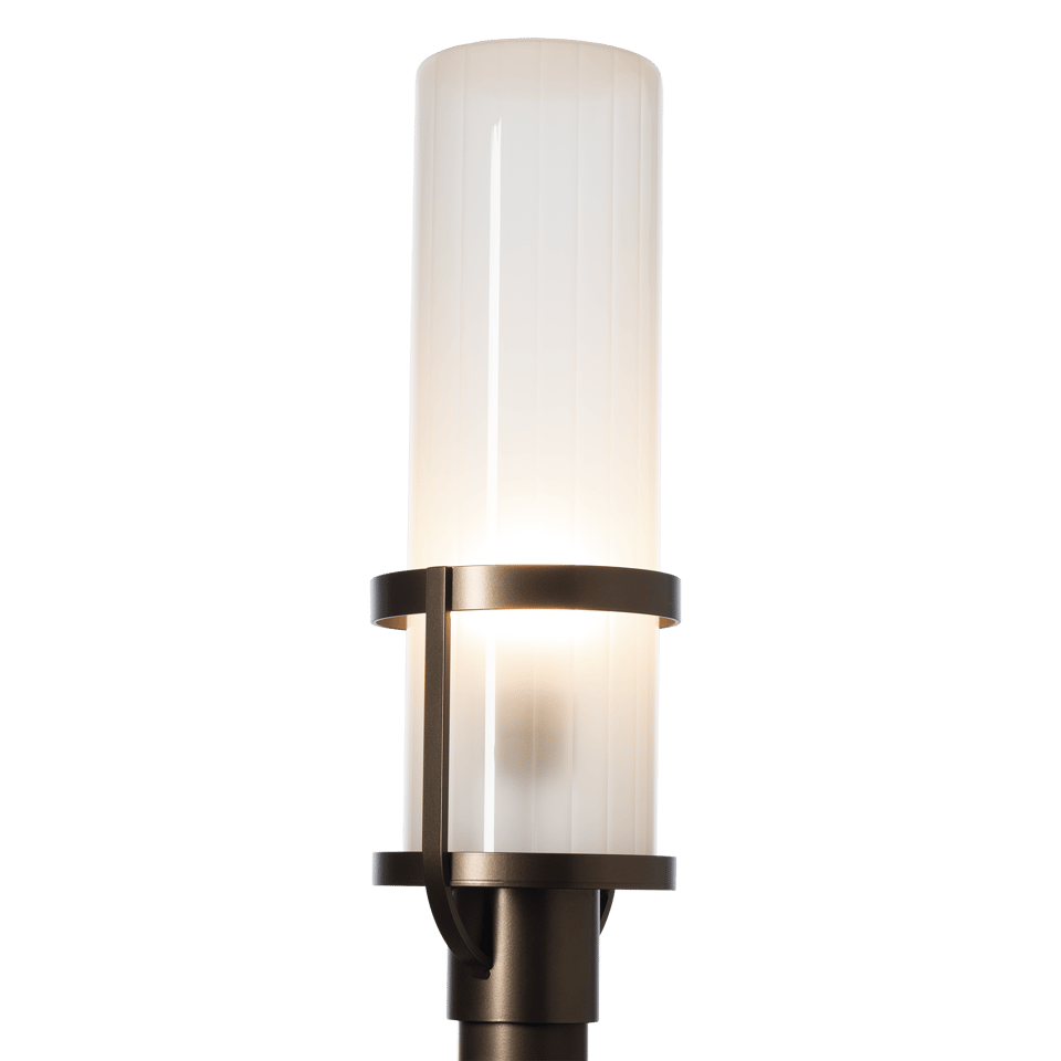 Alcove Outdoor Post Light 22.4" Tall by Hubbardton Forge - Dimmable, Frosted/Fluted Glass, Various Finishes