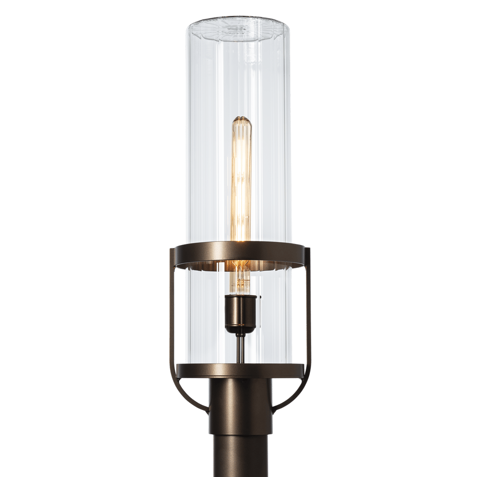 Alcove Outdoor Post Light 22.4" Tall by Hubbardton Forge - Dimmable, Frosted/Fluted Glass, Various Finishes