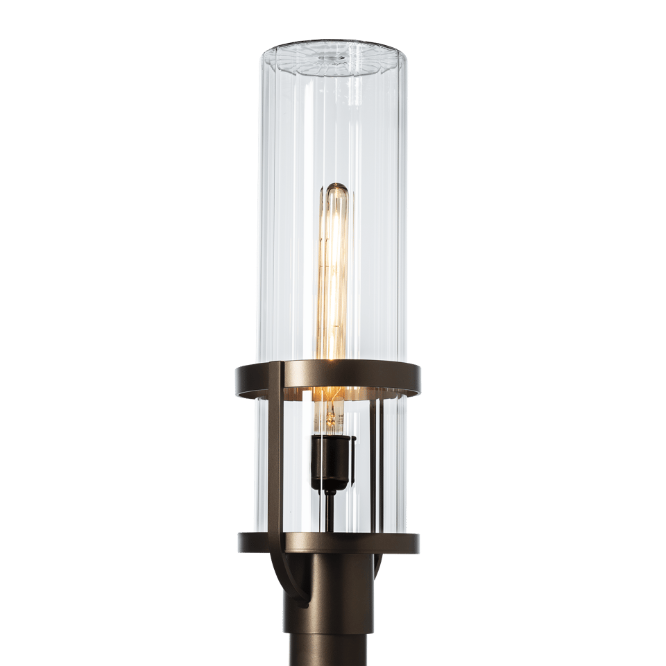 Alcove Outdoor Post Light 22.4" Tall by Hubbardton Forge - Dimmable, Frosted/Fluted Glass, Various Finishes