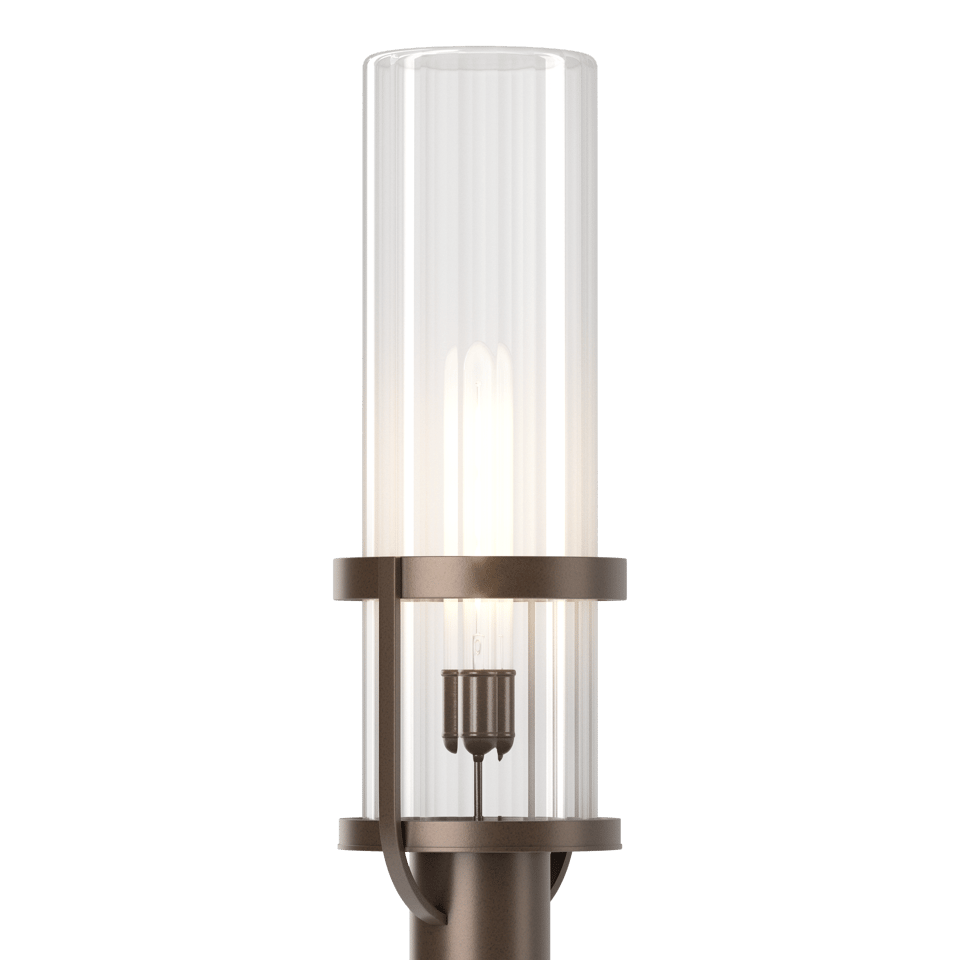 Alcove Outdoor Post Light 22.4" Tall by Hubbardton Forge - Dimmable, Frosted/Fluted Glass, Various Finishes