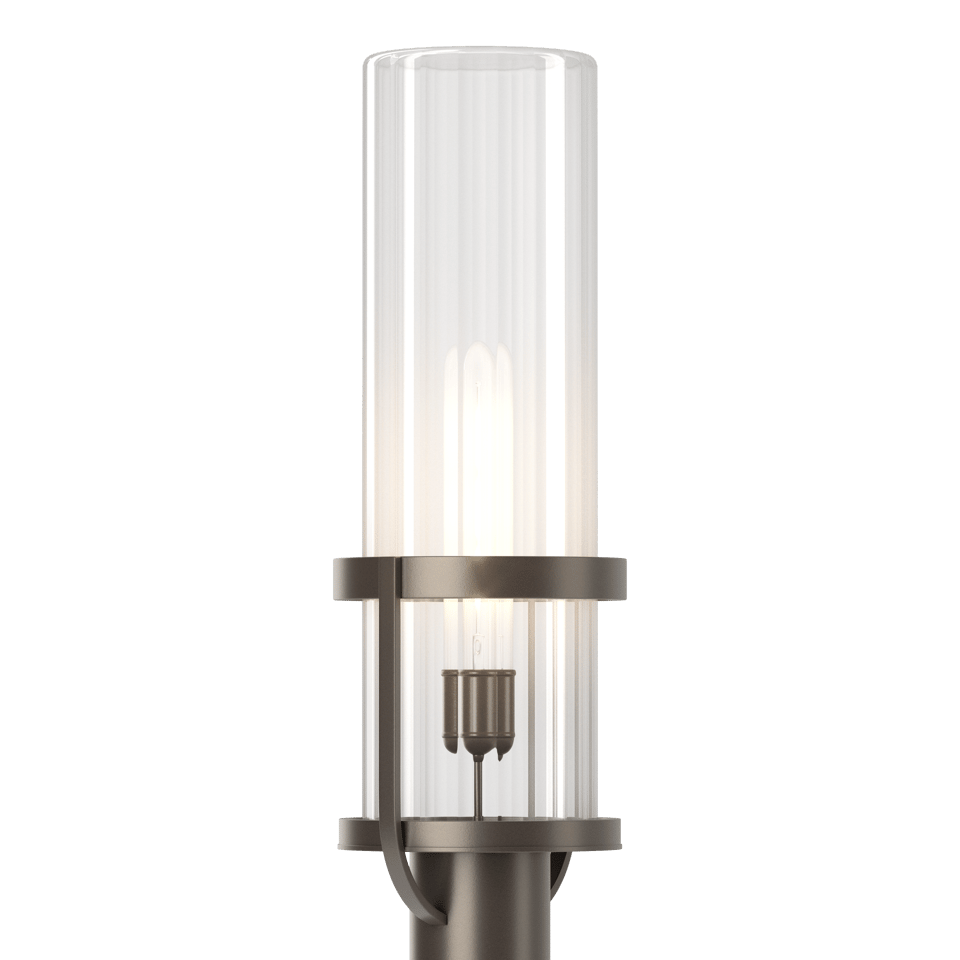 Alcove Outdoor Post Light 22.4" Tall by Hubbardton Forge - Dimmable, Frosted/Fluted Glass, Various Finishes