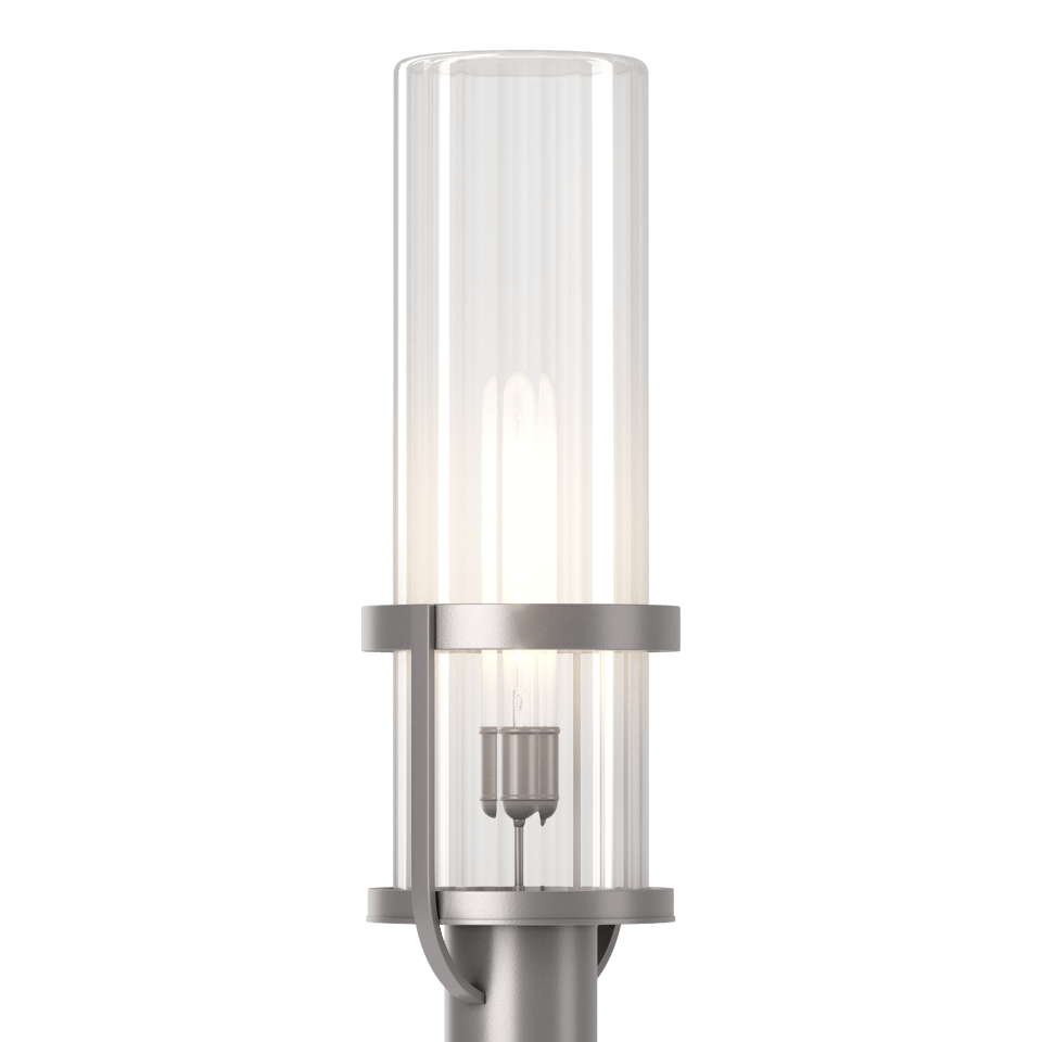 Alcove Outdoor Post Light 22.4" Tall by Hubbardton Forge - Dimmable, Frosted/Fluted Glass, Various Finishes