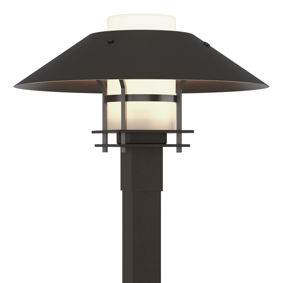 Henry Outdoor Post Light 15.8" High with Dimmable Feature, Clear Opal Glass Shade, and E26 Base by Hubbardton Forge