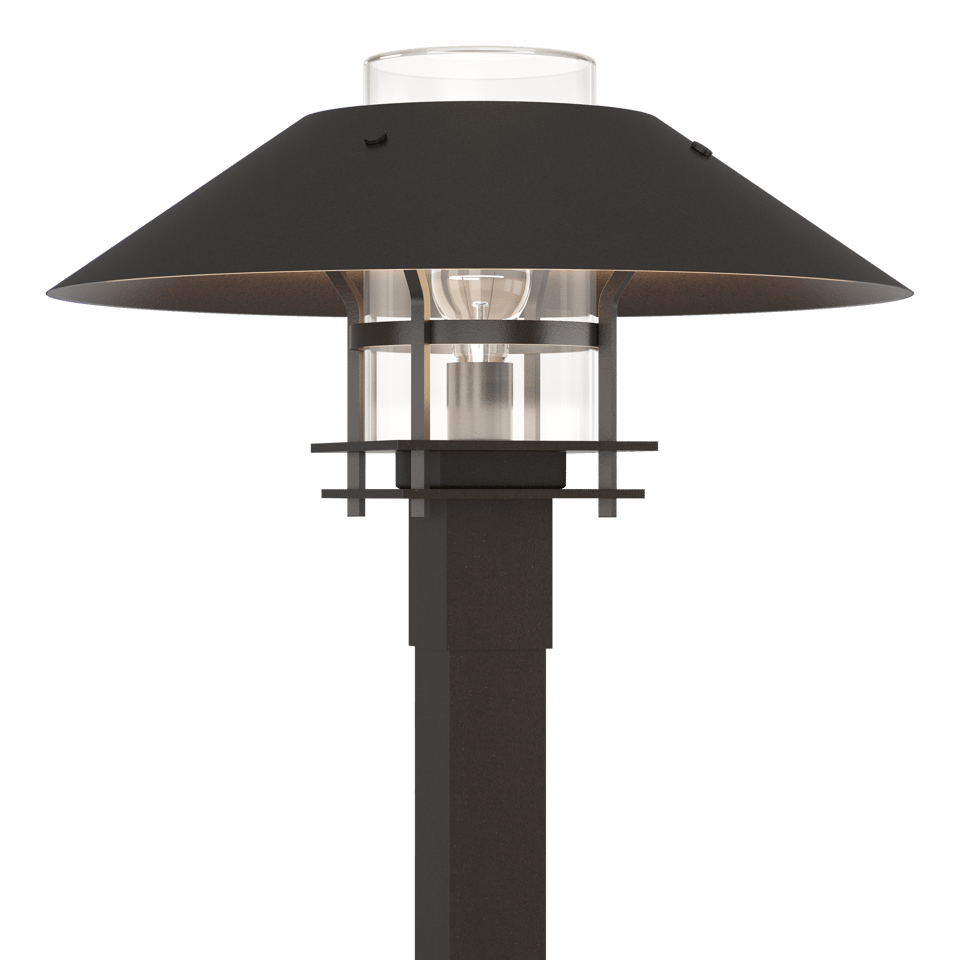 Henry Outdoor Post Light 15.8" High with Dimmable Feature, Clear Opal Glass Shade, and E26 Base by Hubbardton Forge