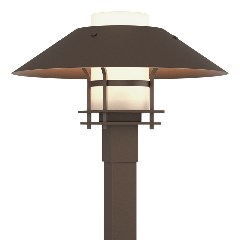 Henry Outdoor Post Light 15.8" High with Dimmable Feature, Clear Opal Glass Shade, and E26 Base by Hubbardton Forge