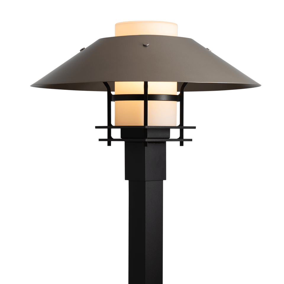 Henry Outdoor Post Light 15.8" High with Dimmable Feature, Clear Opal Glass Shade, and E26 Base by Hubbardton Forge