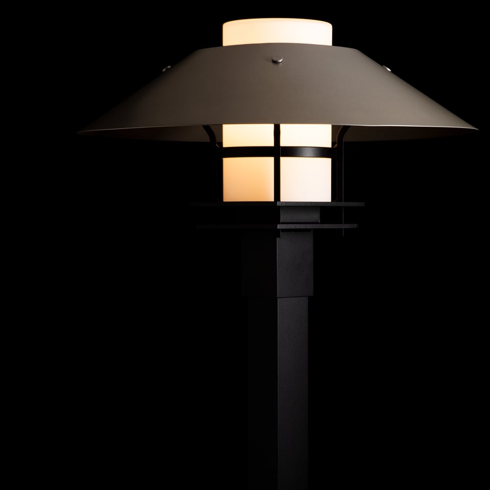 Henry Outdoor Post Light 15.8" High with Dimmable Feature, Clear Opal Glass Shade, and E26 Base by Hubbardton Forge