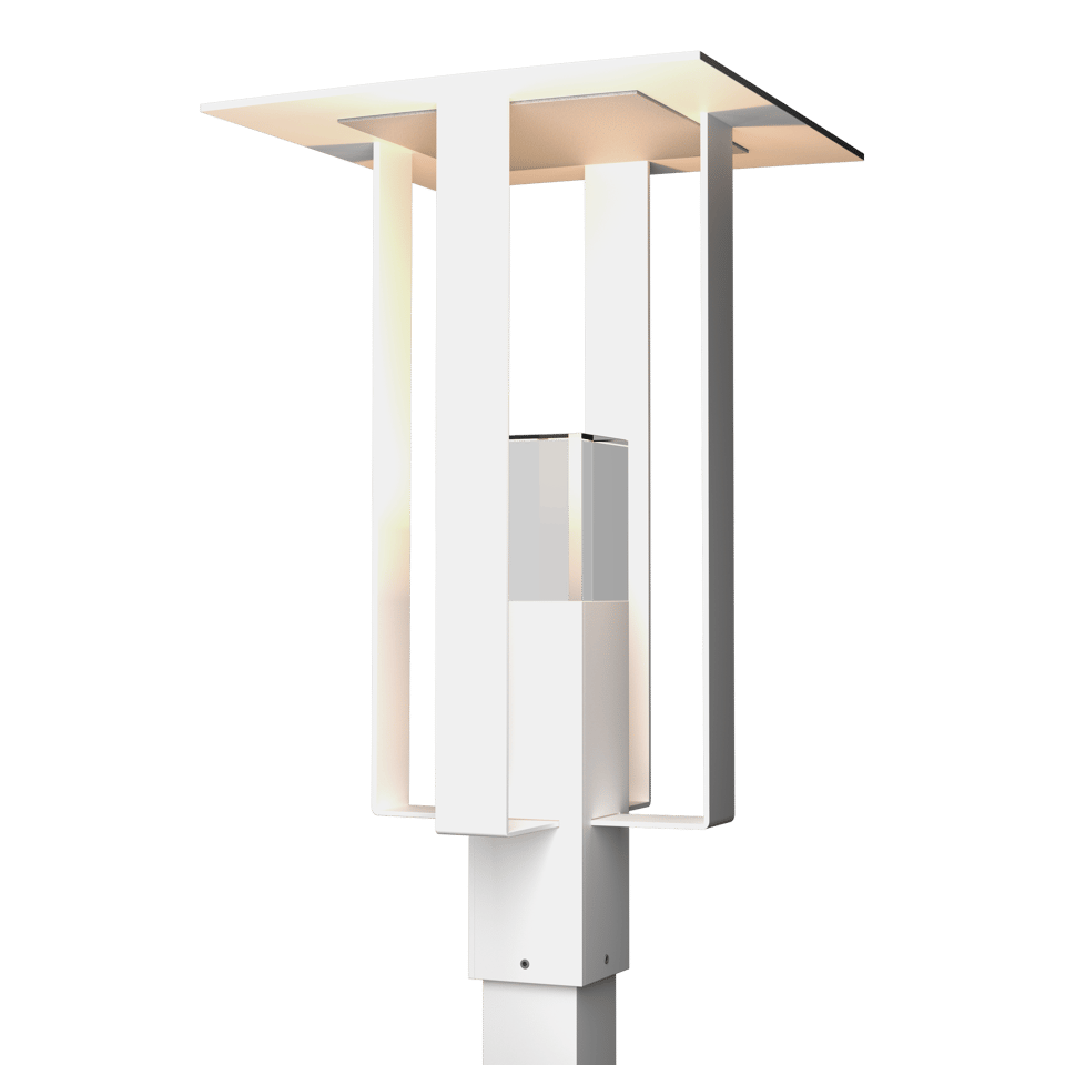 Hubbardton Forge Shadow Box Outdoor Post Light - Modern Design, Dimmable, Weather-Resistant 24.1" Tall