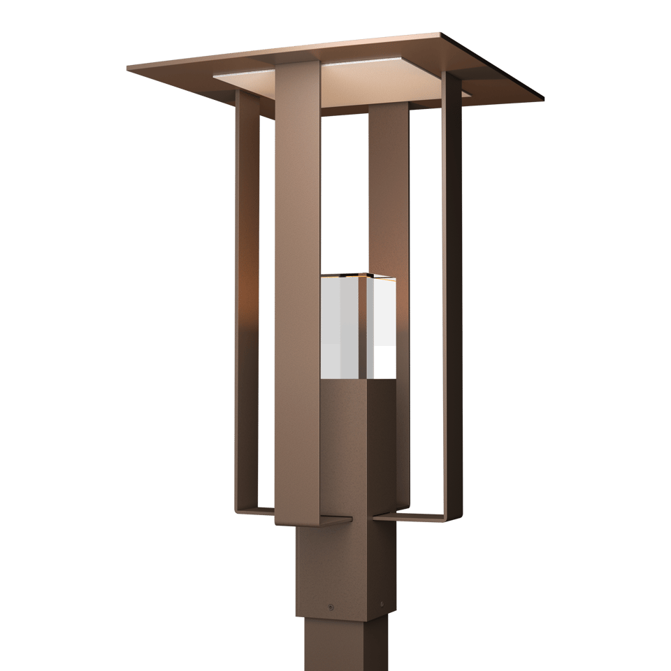 Hubbardton Forge Shadow Box Outdoor Post Light - Modern Design, Dimmable, Weather-Resistant 24.1" Tall