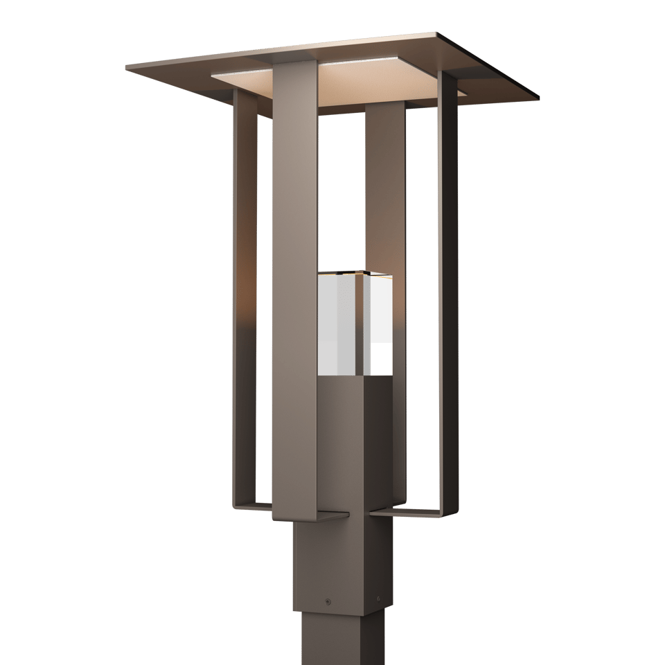 Hubbardton Forge Shadow Box Outdoor Post Light - Modern Design, Dimmable, Weather-Resistant 24.1" Tall