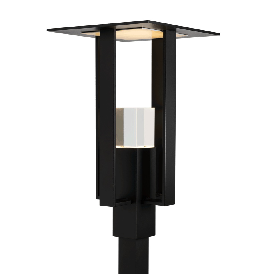 Hubbardton Forge Shadow Box Outdoor Post Light - Modern Design, Dimmable, Weather-Resistant 24.1" Tall