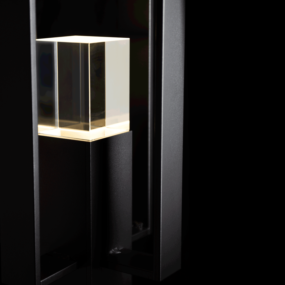 Hubbardton Forge Shadow Box Outdoor Post Light - Modern Design, Dimmable, Weather-Resistant 24.1" Tall