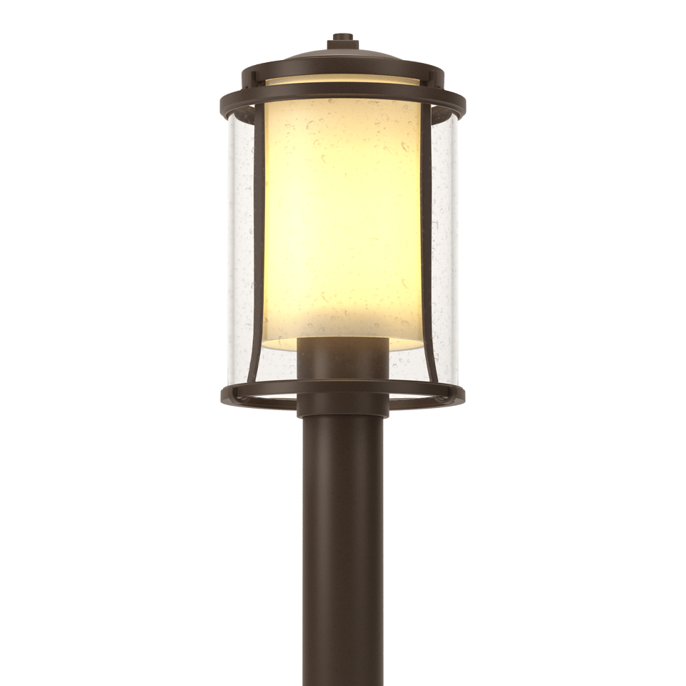 Meridian Outdoor Post Light 14.4” Height by Hubbardton Forge – Dimmable, UL Wet Rated, Multiple Finishes