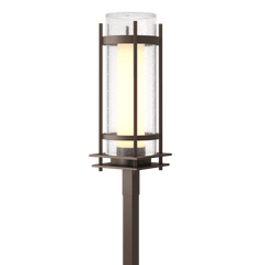 Hubbardton Forge Torch Outdoor Post Light 22.25”H Double-Glass Cylinder Dimmable Fixture