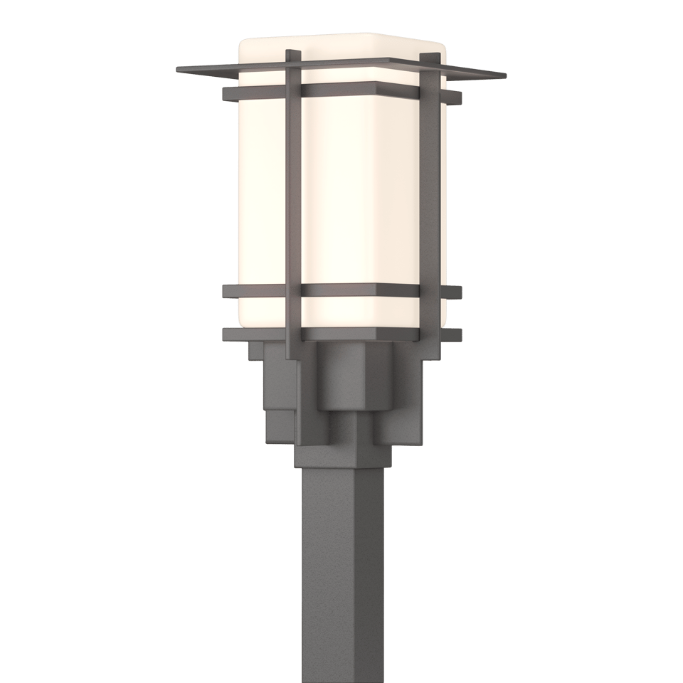 Hubbardton Forge Tourou 19.1" Outdoor Post Light - Elegant Japanese Lantern Design, Dimmable, 150W