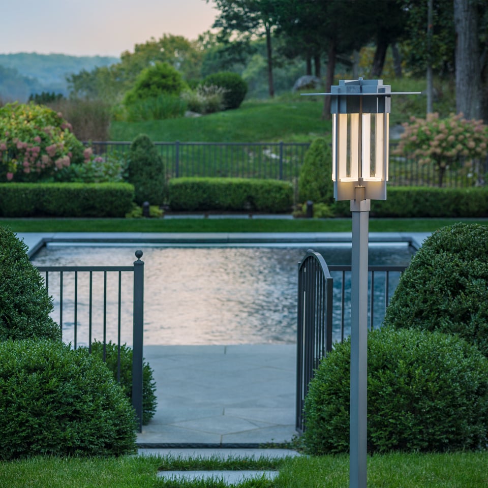 Axis Large Outdoor Post Light By Hubbardton Forge, 27.5" Height, Modern Design, Handcrafted Aluminum