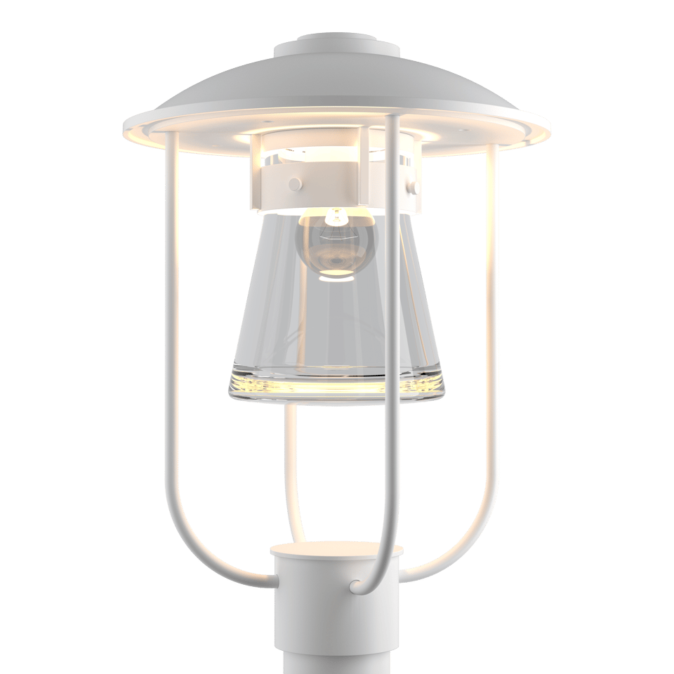 Hubbardton Forge Erlenmeyer 17.1” Outdoor Post Light with Glass Shade, Wet Rated, 100W E26 Base