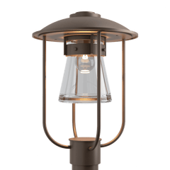 Hubbardton Forge Erlenmeyer 17.1” Outdoor Post Light with Glass Shade, Wet Rated, 100W E26 Base