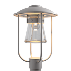 Hubbardton Forge Erlenmeyer 17.1” Outdoor Post Light with Glass Shade, Wet Rated, 100W E26 Base