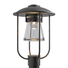 Hubbardton Forge Erlenmeyer 17.1” Outdoor Post Light with Glass Shade, Wet Rated, 100W E26 Base