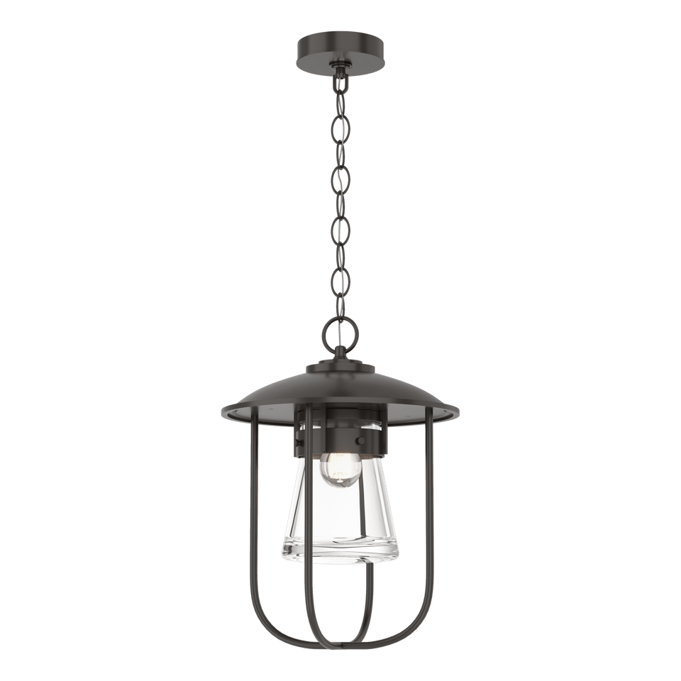 Erlenmeyer Outdoor Pendant Light By Hubbardton Forge - Dimmable, Clear Glass Shade, Weather Resistant